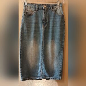 SHEIN Light Blue Denim Skirt